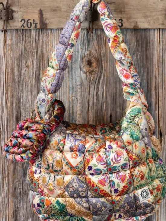 NWT Natural Life Puffy Velvet Mini Pouch - Teal/Pink Floral - Picture 3 of 6